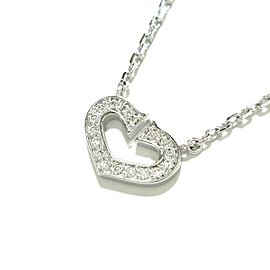 Cartier 18K white Gold C Heart Necklace LXJG-75