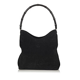 Gucci Bamboo Suede Shoulder Bag