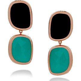 Roberto Coin 18K Rose Gold Black Jade & Green Agate Earrings