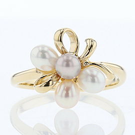 MIKIMOTO 18k Yellow Gold Pearl design Ring LXGBKT-101