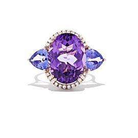 Amethyst Tanzanite Ring