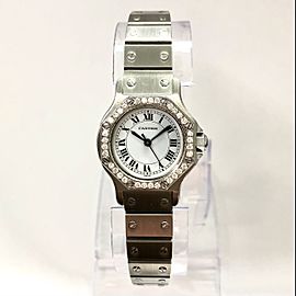 CARTIER SANTOS OCTAGON Automatic 25mm Steel Watch DIAMOND Bezel