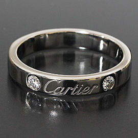 Cartier 950 Platinum 2P Diamond Engraved Ring LXGNTR-7