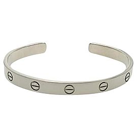 Cartier 18K White Gold Love Cuff Bracelet Size 19