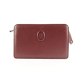 Cartier Bordeaux Leather Clutch Bag 505ct35