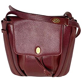 Cartier Bordeaux Leather Crossbody Messenger 3m1018