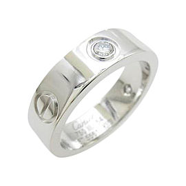 Cartier 750 White Gold Love Half Diamond Ring Size: 6.75