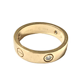 Cartier Love 18K Yellow Gold and 3P Diamond Ring Size 9