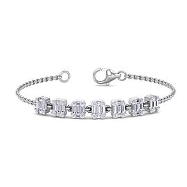 GLAM ® Bracelet in 14K gold with baguette white diamonds of 0.72 ct in weight