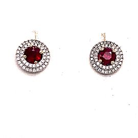 Diamond Ruby Earrings 18 KT White Gold 1.36 TCW Certified $3,950 017701