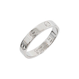 Cartier Mini Love 18K White Gold Ring Size 6.75