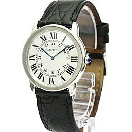 CARTIER Ronde Solo LM Steel Leather Quartz Watch LXGoodsLE-452