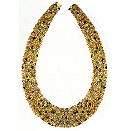 197.73 Carat Multicolored Sapphire and Diamond Necklace