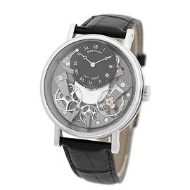 Breguet "La Tradition" 18K White Gold Skeleton Mens Strap Watch 40mm