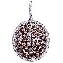 1.89 Carat White Diamond and Natural Pink Diamond Cluster Pendant Necklace