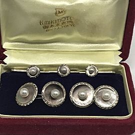 Mikimoto Sterling Silver Cufflinks