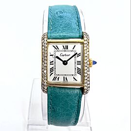 CARTIER TANK Manual Winding 21mm GP Silver Watch