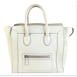 Céline Beige Leather Mini Luggage Tote Bag 857652