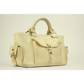 Céline Boogie Ivory Ce02 Cream Leather Satchel