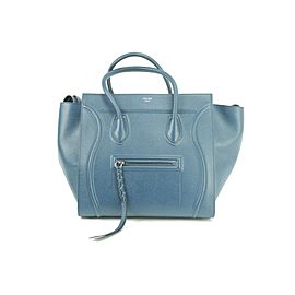 Céline Cabas Phantom 5ck0107 Grainy Medium Blue Leather Tote