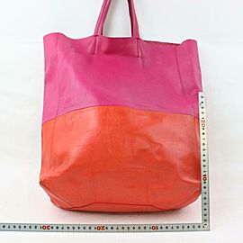 Céline Cabas Two Vertical Bi-cabas 870837 Pink Leather Tote