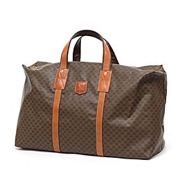 Céline Brown Monogram Macadam Large Boston Tote Duffle 240101