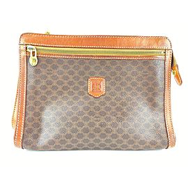 Céline Brown Monogram Macadam Zip Pouch Cosmetic Case Clutch 2cel519