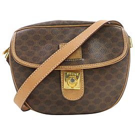 Céline Crossbody Macadam Flap Monogram 872410 Brown Coated Canvas Shoulder Bag