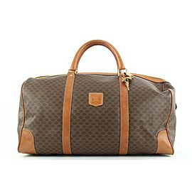 Céline Brown Macadam Boston Triomphe Duffle Bag with Lock and Key 100cel128