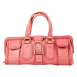 Céline Ella Long Doctor's Cesl27 Pink Leather Satchel