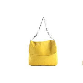 Céline Mustard Yellow Gourmette Chain Hobo 2CE1123