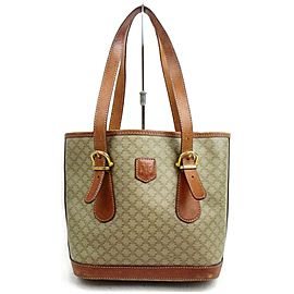 CELINE 857093 Beige Monogram Macadam Boston Tote Bucket