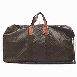 Céline Macadam Boston Duffle Extra Large Monogram 860068 Dark Brown Coated Canvas