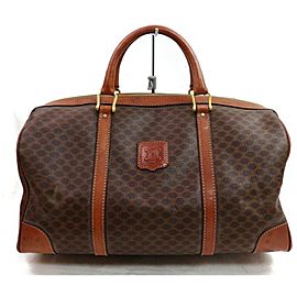 Céline Macadam Boston Duffle Monogram 871799 Brown Coated Canvas Weekend/Travel Bag