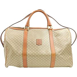 Céline Macadam Boston Duffle Monogram with Strap 870941 Beige Coated Canvas Weekend/Travel Bag