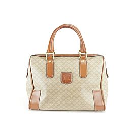 Céline Macadam Boston Monogram 12ck1216 Beige Coated Canvas Satchel