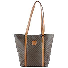 Céline Macadam Monogram Shopper Tote 10cez0921 Brown Coated Canvas Shoulder Bag