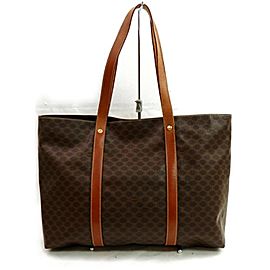 Céline Macadam Shopper Monogram Tote 872644 Brown Coated Canvas Shoulder Bag