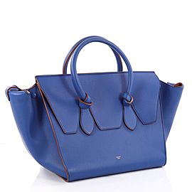 Céline Tie Knot 1ck1204 Blue Calfskin Leather Tote