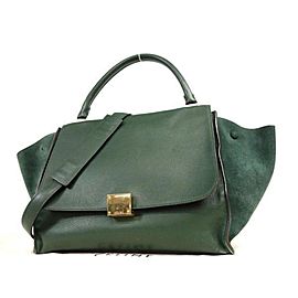 Céline Trapeze Cel Trapeze-232953 Dark Green Leather X Suede Weekend/Travel Bag