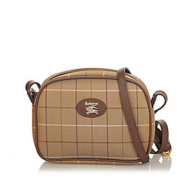 Burberry Plaid Canvas Crossbody Bag