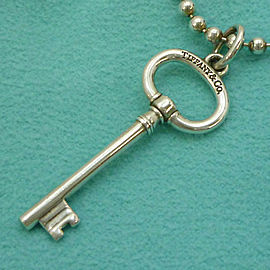 Tiffany & Co. Sterling Silver Key Motif Ball Chain Necklace