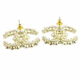 CHANEL Gold-tone Coco Mark Logo Pierced Earrings CHAT-42