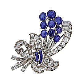 Tiffany & Co. Sapphire Diamond Platinum Brooch Pin