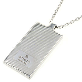 GUCCI 925 Silver Plate logo Pendant Necklace LXGBKT-79