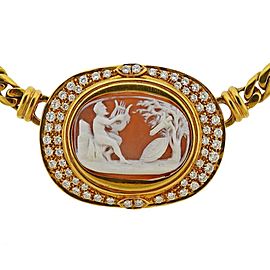 Gold Diamond Cameo Necklace