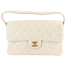 Chanel 222329 Rose Beige Lambskin Leather Shoulder Bag