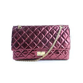 Chanel 2.55 Reissue Jumbo Bordeaux 227 Flap 11cr0522 Metallic Burgundy Quilted Leather Shoulder Bag