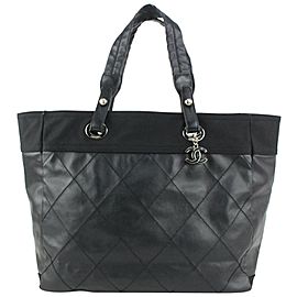 Chanel Large Black Quilted Biarritz GM Tote Bag 927ca51