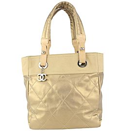 Chanel Quilted Gold Biarritz Shopper Tote Bag 98cas52